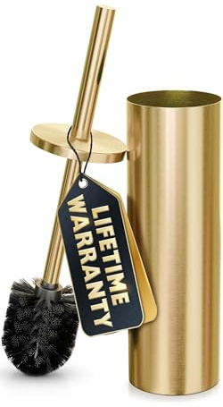 Edelstahl Toilettenbürste und Halter für Badezimmer WC Schüssel Reiniger Bürsten-Set, (Gebürstetes Gold) Novsix