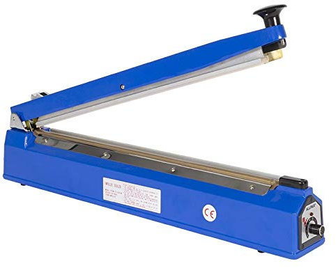 Tischschweißgerät 500 mm mit Messer - Folienschweißgerät aus massivem Aluminium mit 3 mm Nahtbreite - Einschweißgerät mit Schneidwerk - Siegelmaschine - inklusive Verschleißteilset, 800 Watt