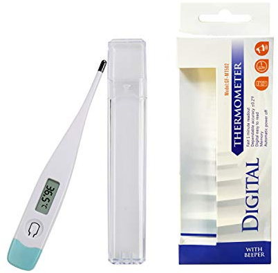 Digitales Körperthermometer Fieberthermometer Achsel - Daffodil MT502 - Temperaturmessgerät mit LCD für orale und rektale Messungen – gut ablesbares Display und frei von quecksilber
