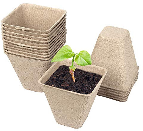 Schramm® Anzuchttöpfe 18, 54 oder 108 Stück aus Zellulose Höhe: 7,5 cm biologisch abbaubar Pflanztopf Pflanztöpfe, Anzahl:18 Stück