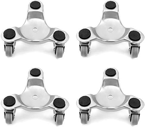 QWORK® 4 Stück 152mm Möbelroller, Transport Roller, 180kg Tragfähigkeit, 3 Lenkrollen Rollbrett Umzugshelfer, langlebig und einfach zu bedienen