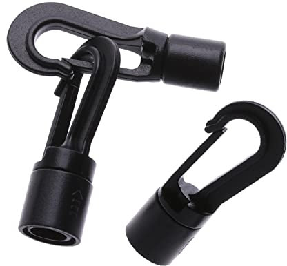 Gancio per Cavo d'Urto Moschettoni In Plastica per Corde Elastiche Gancio In Plastica per Corda di Espansione Gancio per Fune In Plastica Multiuso Gancio di Corda Durevole Nero, 8mm 50 Pezzi
