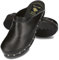 BeComfy Unisex Leder Clogs Damen Holzclogs Herren Echtleder Holzclogs Gartenclogs Holzsohle 35-46 EU (Schwarz Komfort, EU Schuhgrößensystem, Erwachsene, Numerisch, M, 43)