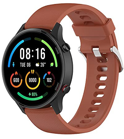 QULLOO Cinturino in Silicone per Xiaomi Mi Watch/S1/S1 Active/S3/2 - 22mm Sgancio Rapido per Smart Watch (Marrone)