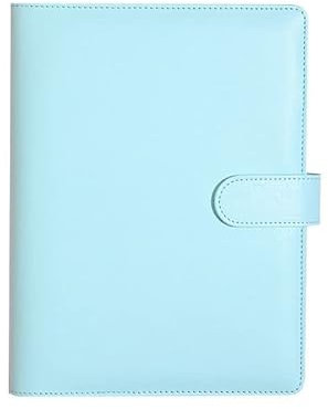 Leder A5 Ringbuch,Ringbuch Planer Notebook Leder Notizbuch Nachfüllbares Notebook Planer Organizer mit Magnetisch Schnalle Schließung für A5 Füllpapier (Innenpapier nicht enthalten) Blau