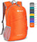 ZOMAKE Ultraleicht Faltbarer Rucksack 20L,Kleiner Rucksäcke Wasserdicht Wanderrucksack Packable Backpack für Damen Herren Outdoor Wandern(Orange)