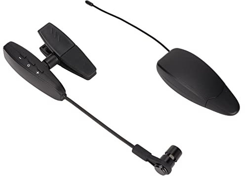 Bewinner UHF Wireless Instruments Microphone, Saxophone Microphone, Wireless Receiver and Transmitter, 360° Rotatable UHF Clip Condenser Mic