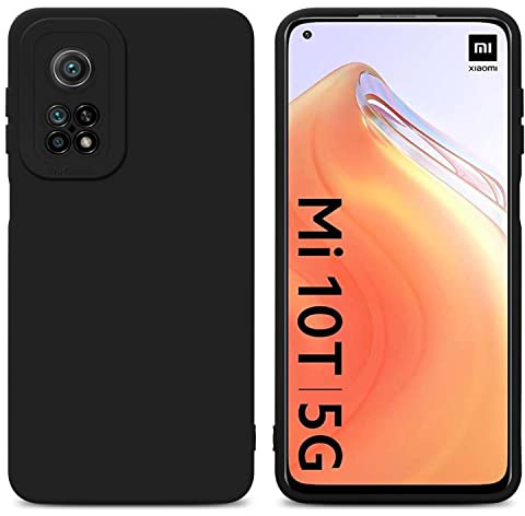 Cadorabo Hülle kompatibel mit Xiaomi Mi 10T Mi 10T PRO Schutzhülle TPU Silikon Case Liquid Design mit Kameraschutz Slim Kratzfest Gummi Case Hülle für Xiaomi Mi 10T Mi 10T PRO in Schwarz