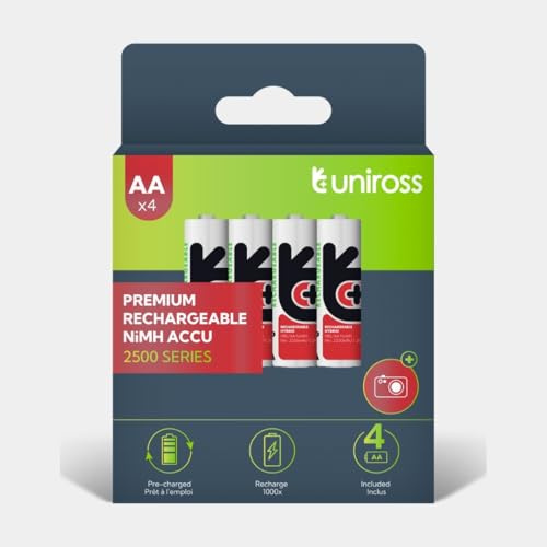 UNIROSS Hybrio Rechargeable Battery HR6 AA 2350 mAh BLISTER*4 2500 Series