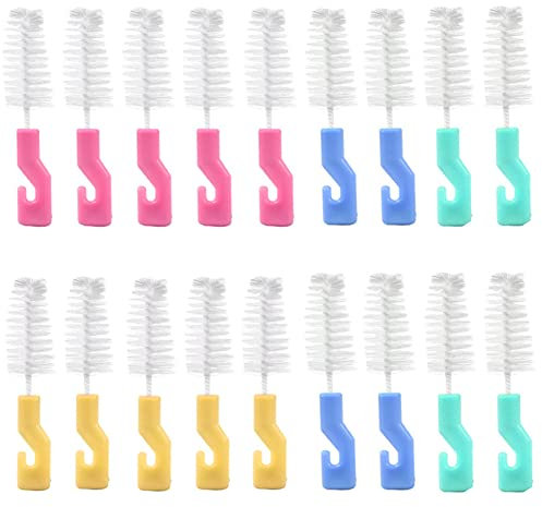 KuuGuu 20 Pack Bottle Nipple Cleaner Sponge Brush for Standard Nipples Scrubber
