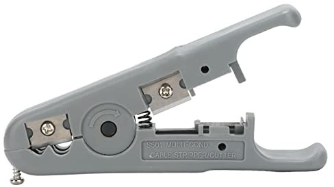 HT-S501A Pelacables Coaxial, 108x56mm Pelacables Manual Herramienta para Pelar Cables de Red Telefónica