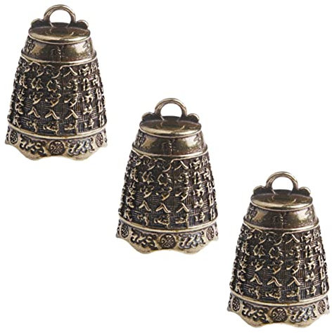Operitacx 3st Kleine Messingglocke Fengshui-glockenanhänger Krippen-bastelarbeiten Für Kinder Kleine Weihnachtsglocke Pferde-Schaf-Glocke Alte Glocke Schlüsselanhänger Student Metall