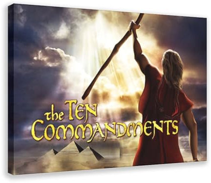 DEZARO The Ten Commandments Poster auf Leinwand, Schlafzimmer, Dekoration, Sport, Landschaft, Büro, Raumdekoration, Geschenk, Rahmen-Stil, 20 x 30 cm