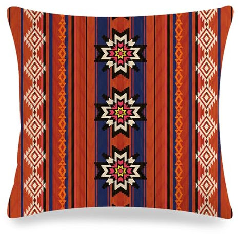 Gualiy Kissenbezüge Dekokissen, Kissenbezüge 50x50 Ethno Geometrische Streifen Muster Kissenbezüge für Sofa Couch Wohnzimmer Stil 4