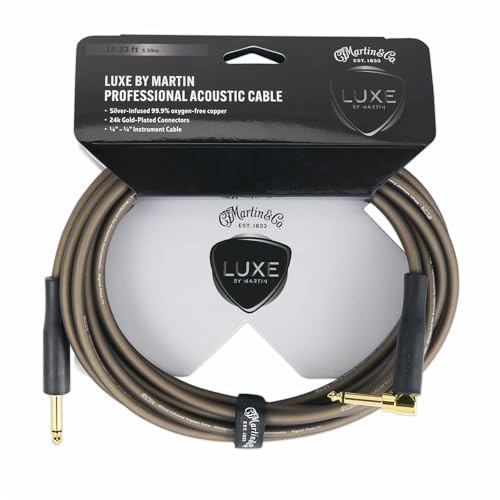 C.F MARTIN & CO Instrumentenkabel, gerader/gewinkelter Klinkenstecker, Luxe-Serie, 5,5 m (AMA 18A0138)