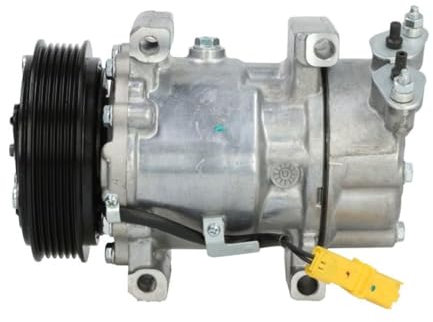 THERMOTEC KTT090037 Compresseur de clim SD6V12 PAG 46 Compatible avec FIAT Qubo 225 Fiorino III Van/Break 225, PEUGEOT 206 3/5 portes 2A/C 307 3/5 portes 3A/C 206+ 3/5 portes 2L, 2M 206 CC 2D