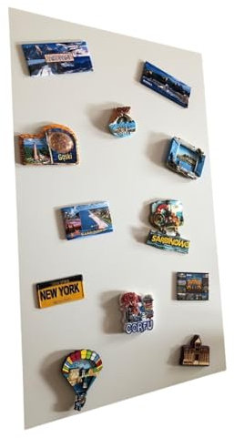 STALFORM Leicht Magnettafel Weiß 66x42 cm aus Edelstahl Magnetwand Pinnwand Magnetisch Groß Magnetboard Küche, Büro, Kinderzimmer