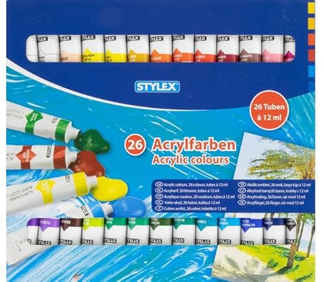 Acrylfarben, 26 Tuben à 12 ml