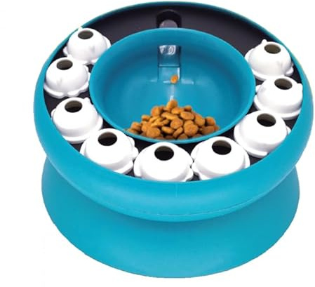 Venteo Interaktiver Futterspender für Katzen und Hunde – mit Puzzle-Spielzeug für Haustiere – rotierender Futterspender