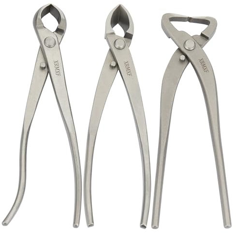 XRMXF 3-teiliges Bonsai Werkzeug Set, Knospenzange, Konkavzange, Astschneider, Garten Bonsai-Werkzeuge Gartenschere