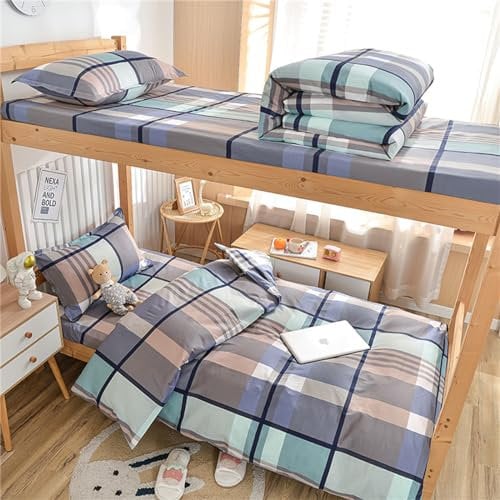 FZKun Single Bedding Sets 3 Piece, Single Duvet Cover Set with Zip Fastening Soft Microfiber Bed Sheets with Pillow Case for School Dormitories (Fashions,150x210cm)