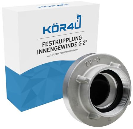 kör4u Festkupplung Storz, Innengewinde G 2, Aluminium, PN16, integrierte NBR-Dichtung für Armaturen- und Schlauchverbindungen