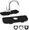 TAIANJI Silicone Draining Mat for Kitchen, Around Tap Sink Splash Guard Drip Catcher Faucet Mat for Drying Mat Countertop Collection Mat Kitchen, Bathroom Sink (Black)