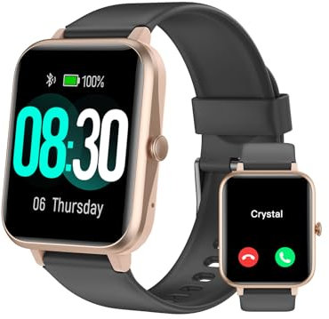 GRV Smartwatch für Damen Herren mit Telefonfunktion,Fitnessuhr mit Herzfrequenzmessung,SpO2,Schrittzähler,Schlafmonitor,Multi Trainingsmodi für iOS Android Handy