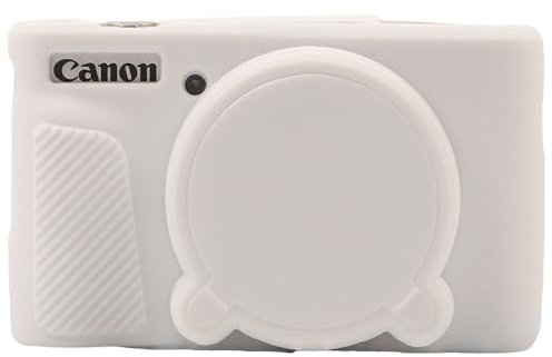 AEXUTDA Case for Canon PowerShot SX740 HS Camera Protective Cover Canon SX740 HS Camera Soft Silicone Bag with Detachable Lens Cover Lightweight Skin Friendly，White