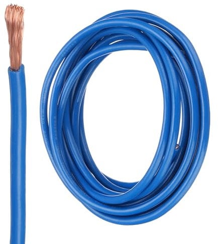 sourcing map 10 Feet Electrical Wire Insulated Stranded Copper 10 AWG Hook Up Wire Cable THHN Wire Doorbell Wiring, Industrial, Trailer Wiring, Electrical Rated for 600 Volts,UL listed,Blue