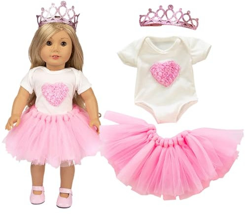 XPEX Baby born kleidung 43 cm Puppenkleidung 35-43 cm für New Born Baby Puppen, süßes Kleid kompatibel mit Baby Born mit Baby Annabell mit Nenuco und Mehr
