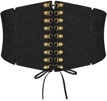 WERFORU Damen Korsett Gürtel Vintage Elastischer Taillengürtel Breiter Gürtel Korsett für Kleider Halloween Kostüm
