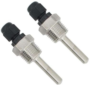 2 Stück 50mm Tauchhülse G1/2 Zoll Gewinde für Temperatursensor, Tauchhülsen Temperaturfühler, Edelstahl Tauchhülsen, Tauchschutzrohre für Thermoelemente, Schutzrohr für Temperaturfühler