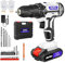 21V Cordless Drill, 45Nm Electric Screwdriver Set, Powerful Drill bit Sets, 2 Variable Speed, 25+1 Torque, LED Work Light, with 29PCS Accessories and Li-Ion Battery Combi Drill for Home DIY