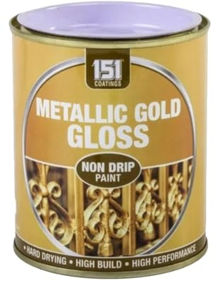 PNJB Non-Drip Metallic Gold Gloss Paint, Hard Drying, High Build and Performance, Durable & Long-Lasting, Durable For Decorating Interior & Exterior, 300ml (1PCS)