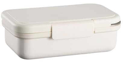 EAZHOP Lunchbox 900ml Brotdose mit Fächern, Brotdose Erwachsene, Mikrowellen Und SpüLmaschinenfest,BPA-Frei Und Wiederverwendbar für Kinder und Erwachsene (Weiß)