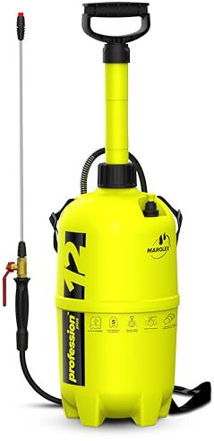TerraDomi Kalksprüher 12 Liter Premium Drucksprüher | Gartenspritze für Kalkgemische, Ölpräparate oder Holzschutzmittel | Entwickelt mit Mischer im Inneren und breitem Durchfluss