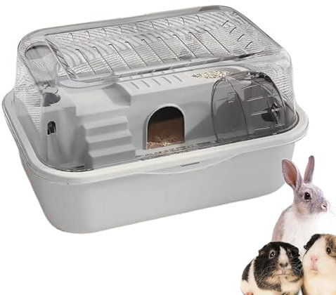 Hamsterkäfig | Doppelstöckiger Hamsterkäfig mit Laufrad, Lebensraum für Kleintiere, inklusive Essbereich, Ruhe und Spiel für Rennmäuse, Eichhörnchen und Chinchilla