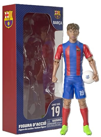 Megableu Yamaha Football Figure - 20 cm - Large Realistic & Articulated Football Figure - Official Licensed Product - 10 Points of Articulation - FC Barcelona Football Toy - Gift Idea for Fans L