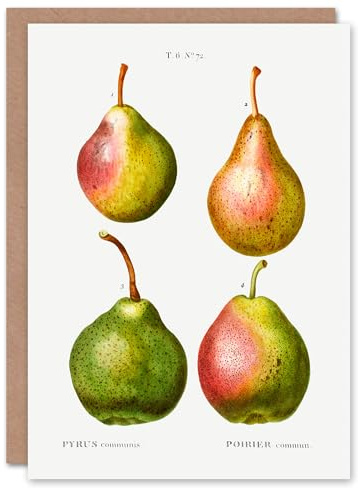 Artery8 Pierre-Joseph Redouté Art Card Pear Fruit Vintage Illustration