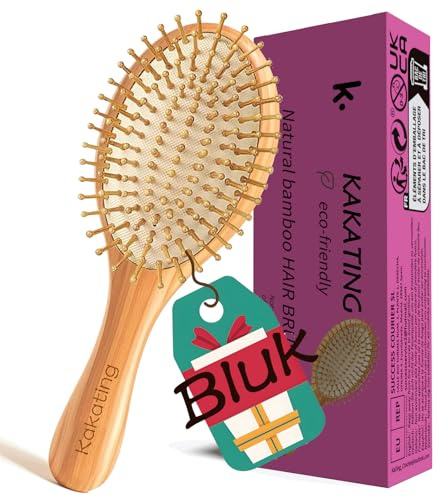 Kakating 6 Stück Pack Bambus-haarbürste holz für Haarwachstum brush | Holzhaarbürste | Naturhaa holzbürste haare zum Entwirren & Massieren der Kopfhaut