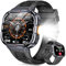 Smartwatch Herren - Telefonfunktion, 2.0 HD Militär Uhr mit LED Taschenlampe/IP68 Wasserdicht,100+Sportmodi Sportuhr Outdoor Fitnessuhr Smartwatch für Android/iOS/HarmonyOS