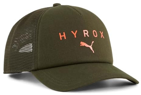PUMA x Hyrox Trucker Cap Dark Olive - Glowing Orange