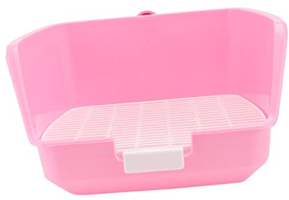Luxshiny Kleiner Zufälliger Kaninchentoilette Kaninchen aus Schubladen mit Kunststoff Einfach Design Abnehmbaren Gittern zu Reinigen Stil und für Meerschweinchen im Innen