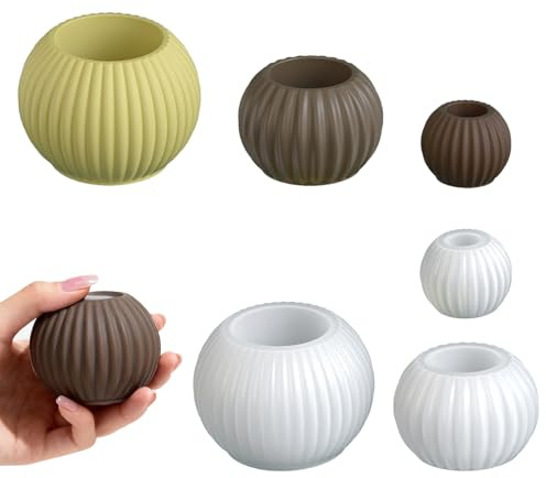 3 Stück Silikonform Kerzenhalter, Silikonformen Gießformen Weihnachten Rund Silikon Gießform Kerzenhalter Gießformen Silikon Weihnachten Runder Silikonform Stabkerzenhalter für DIY Handwerk (A)