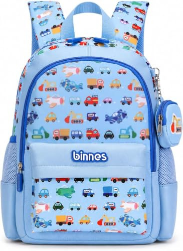 SUN EIGHT Cartable Maternelle Léger et Imperméable pour Enfant | 3 à 6 Ans, Garçon, Sac à Dos, Idéal Loisirs, Rentrée Scolaire, Voiture, Ergonomique