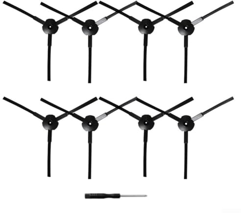 8 Stück Ersatz-Seitenbürsten aus Kunststoff für Saugroboter, für Medion E32 MD18510, MD18503, MD18600, MD16192, MD18500, MD18501 sowie für ILIFE V3/V3S Pro, V5, V5S Pro
