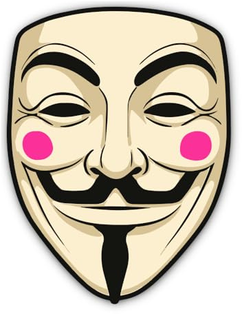 Laminierte Aufkleber: 300 mm, 1 Stück - Guy Fawkes Maske Ultra kratzfest Hacker Wandsticker