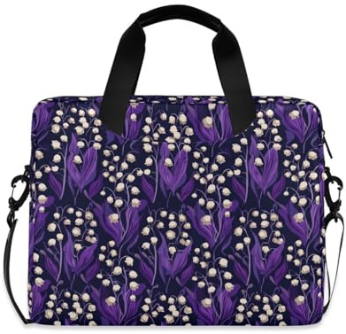 Laptop Sleeve Case 15-16 Inch Thin Laptop Case Bag Finland Lily of The Valley Lavender Tan Travel Sleeve Bag for Work Journey