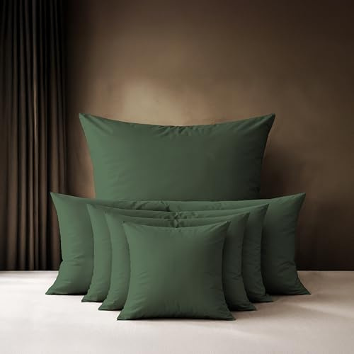 Lavea® 2er Set Kissenbezug 40x60 cm - Olivgrün | 100% Baumwolle – Flauschige Kissenhülle mit Reißverschluss, weiche Kopfkissenbezüge, OEKO-TEX® zertifiziert, Serie Jasmin